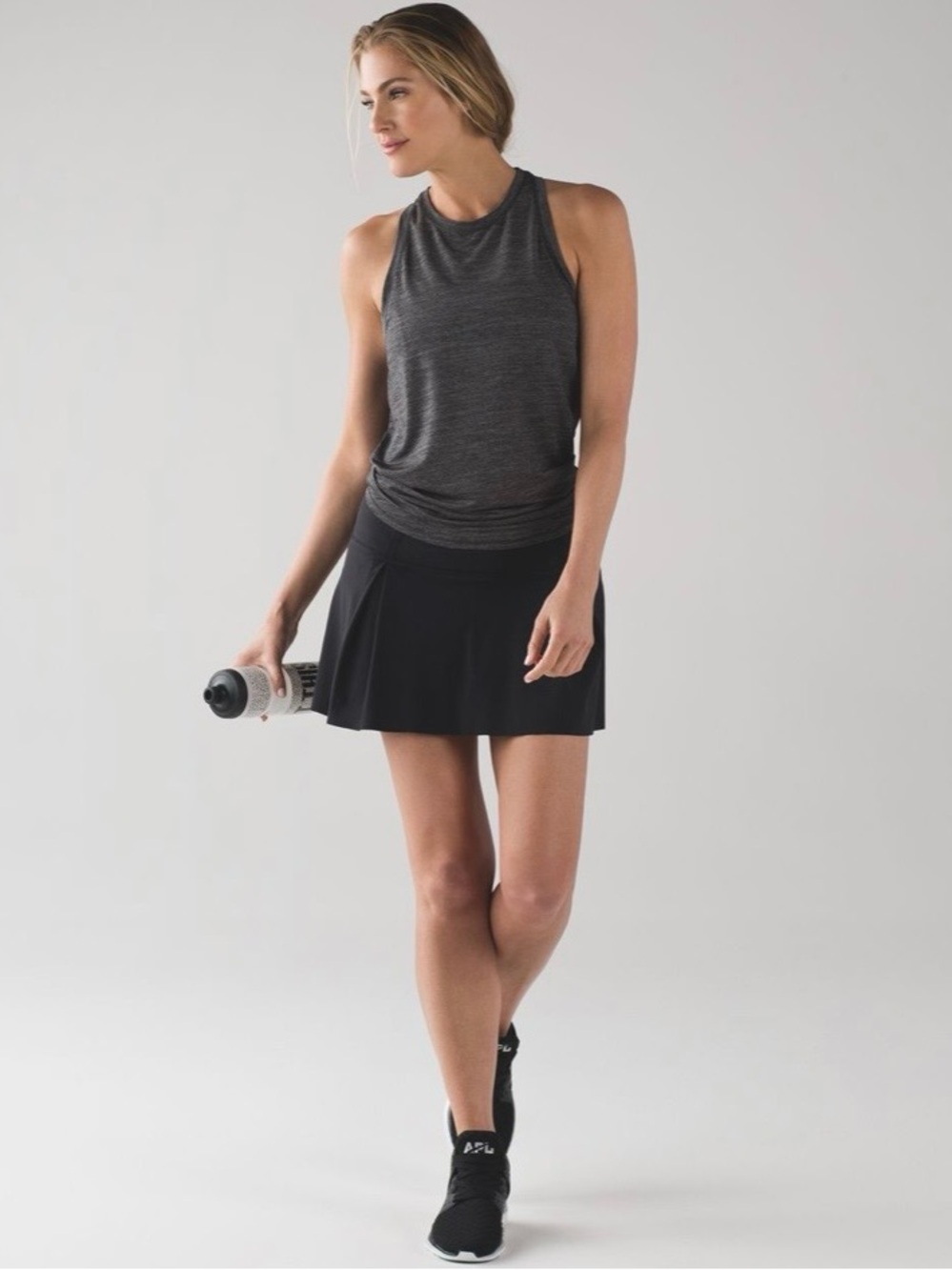 Lululemon Lost In Pace Running Skirt Shorts Workout Gym Athleisure Blk SZ 6T